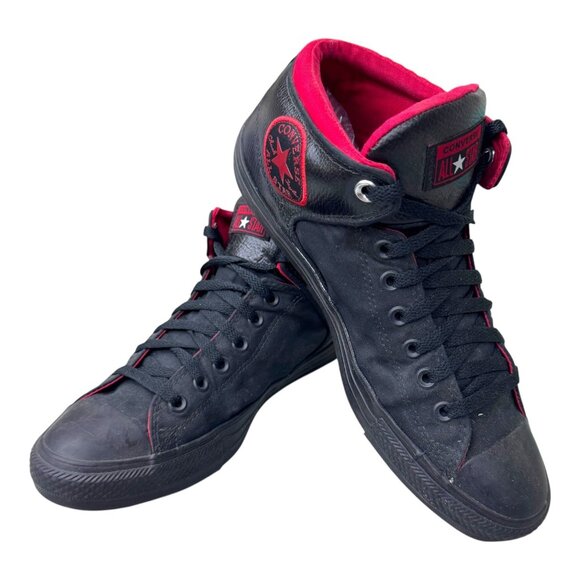 Converse All Star 164883C Chuck Taylor High Top Black Red Men's 10 Women's 12 - Picture 2 of 13